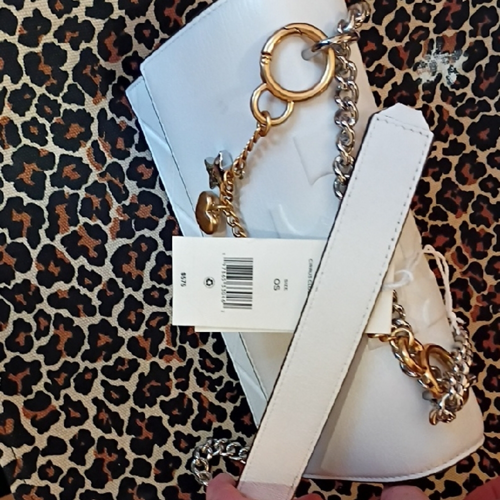 Tory Burch White Crossbody Bag with Gold Accents